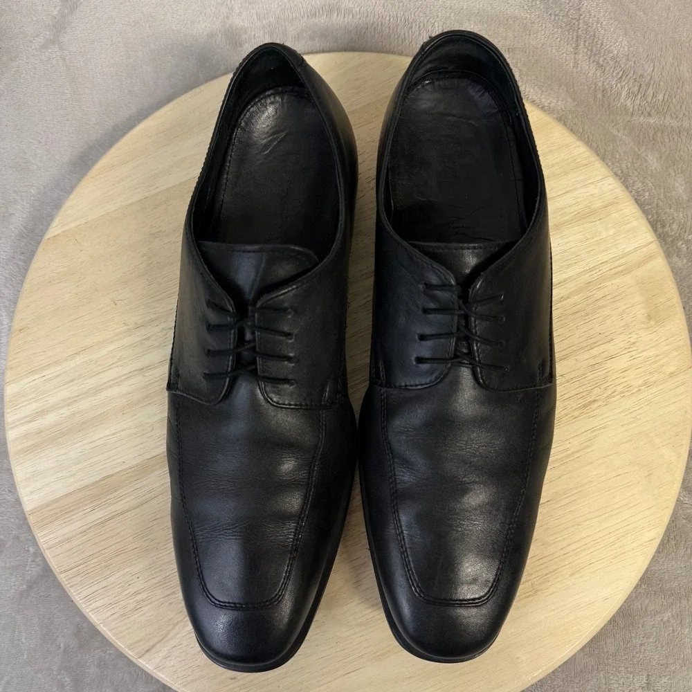 Cole Haan Mens Air Giraldo Bike Toe Oxford Black Leather Dress Shoes C09851 10M